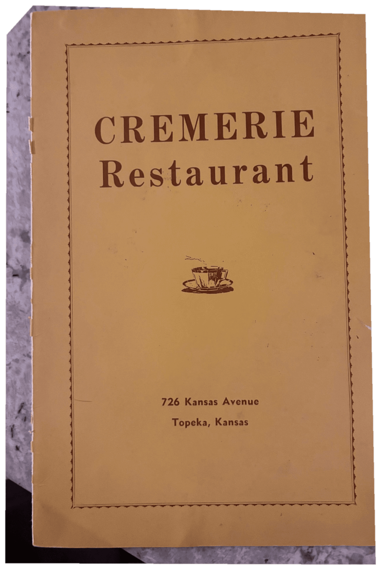 Vintage Restaurant Menu