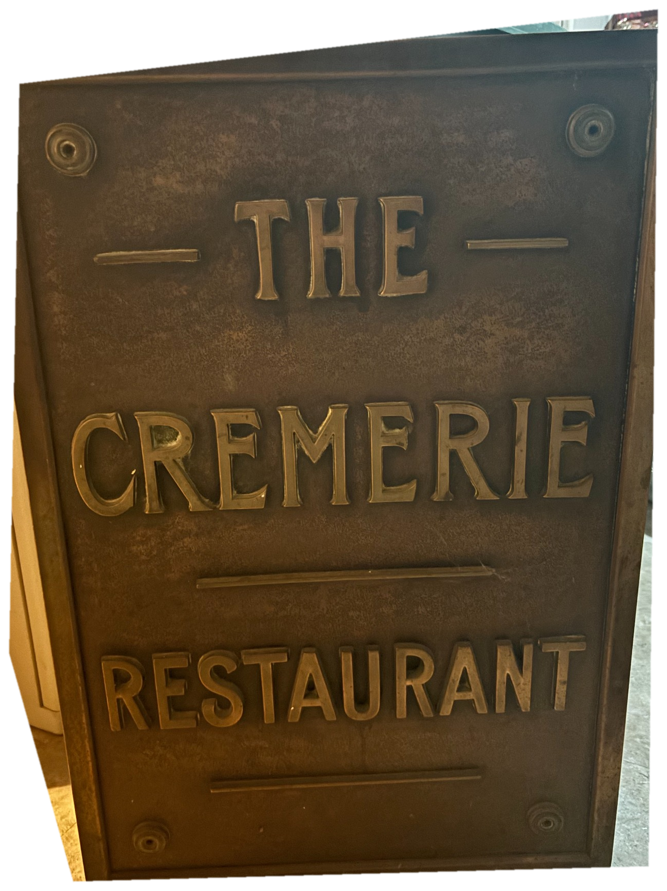The Cremerie Restaurant sign